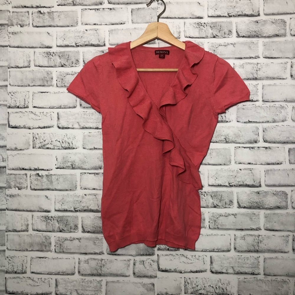 Merona Coral Ruffle Blouse